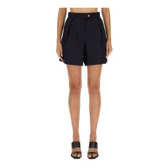 Alexander McQueen Alexander McQueen, Short Shorts, female, Blue, Size: S Tailored Trousers