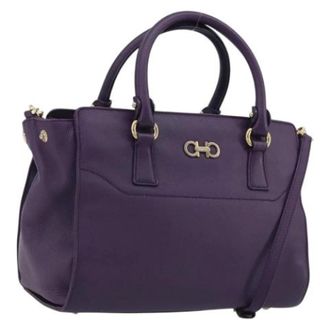 Ferragamo Pre-owned Hand Bag - Dames - Pre-owned - Paars - Maat: ONE Size Leer