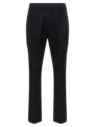 Givenchy Mens Black Cotton Straight-Leg Jeans Clothing