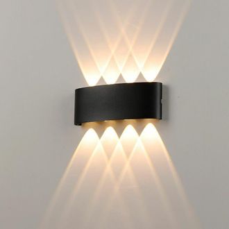 OEM Applique Murale - Led 8 W - Aluminium Negro - Blanco C&aacute;lido 3000 K - Para Sal&oacute;n Dormitorio Pasillo Escalera - 1 Unidad