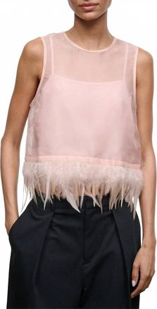 Staud Avi Silk Organza Top In Sandrose