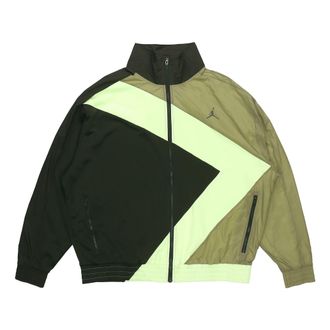 Nike Jordan Air Jordan Wings Diamond Contrasting Colors Casual Sports Jacket Green CI7916-355