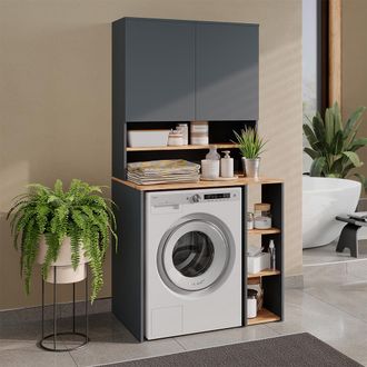 Vicco Armario Para Lavadora Viktor, Antracita/roble Dorado, 93.6 X 88.2 Cm 2 Partes Con Estante, Vicco