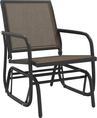 vidaXL Silla Mecedora Jard&iacute;n Acero Y Textilene Marr&oacute;n 61x76x87 Cm Vidaxl