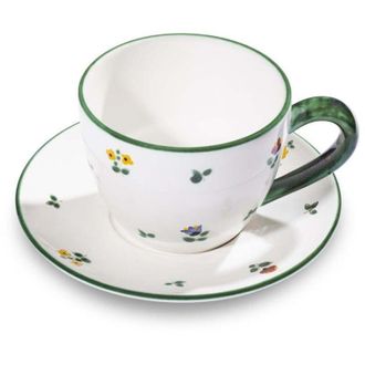 Gmundner Keramik Gmundner Keramik - Flores Dispersas Maxima Taza De T&eacute; Con Platillo