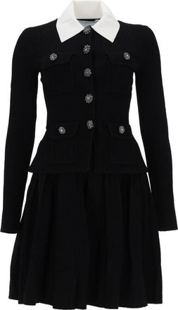 Self Portrait Selbstportr&auml;t-Minikleid mit kontrastierendem Kragen