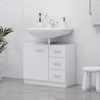 Berkfield Home Sink Cabinet White 63x30x54 cm Engineered Wood | Size: 63 x 30 x 54 cm