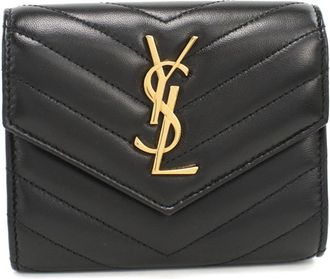 Saint Laurent Black Leather Wallet (Tri-Fold) (Pre-Owned)
