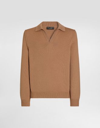 Dolce & Gabbana Virgin Wool Polo Shirt - Man Sweaters And Cardigans Blush 50