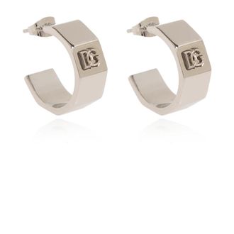 Dolce & Gabbana Oorbellen met logo - Heren - Oorbellen - Grijs - ONE Size - Accessoires