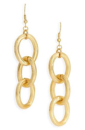 Karine Sultan Ridged Link Drop Earrings in Gold at Nordstrom Rack
