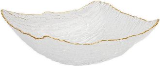 Alice Pazkus Glass Square Salad Bowl with Trim