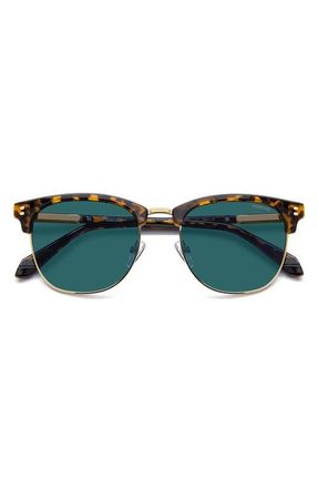Polaroid 53mm Polarized Rectangular Sunglasses in Havana/Blue at Nordstrom