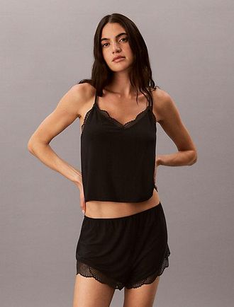 Calvin Klein Top De Canal&eacute; Con Encaje Ultra Soft Modal Rib