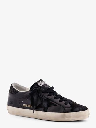Golden Goose Womens Sneakers Super-Star Classic Low-Top Black Leather Trainers