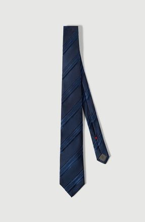 Brunello Cucinelli Textured striped silk tie in Blue at Nordstrom