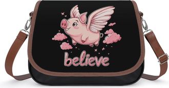 Generic Flying Pigs Believe Small Womens Crossbody Bags Shoulder Handbag with Adjustable Strap for Travel