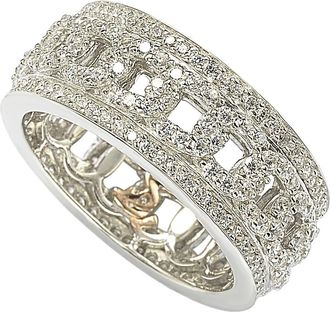 Suzy Levian Sterling Silver Cutout CZ Band in White at Nordstrom Rack, Size 5.5