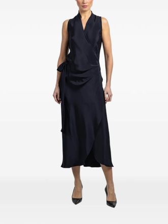 Peter Cohen Nikki sleeveless tie midi dress - Blauw
