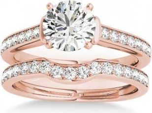 Allurez Diamond Accent Bridal Set 14k Rose Gold (0.48ct)