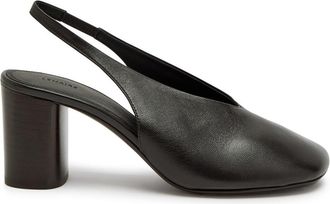 Christophe Lemaire Glove 80 Leather Slingback Pumps - Dark Brown