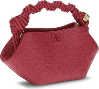 Ganni Womens Bou Handbag Grained Leather Persian Red Handbags Hand Bags