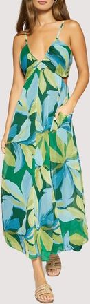 Lost + Wander Neroli Floral Wave Side Cutout Maxi Dress in Green-Multi at Nordstrom, Size X-Small