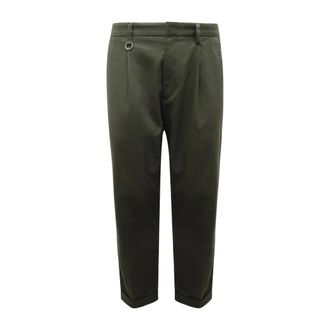 Paolo Pecora Green Chino Trousers Relaxed Fit