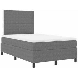 vidaXL Cama Tipo Box Spring Gris Claro Y Blanco. 193 X 120 X 128 Cm Vidaxl