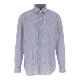 Finamore Overhemden, Heren, Veelkleurig, XL, Katoen, Napoli Gestreepte Overhemd