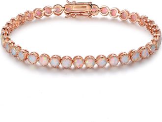 Liv Oliver 18K Rose Gold Opal Tennis Bracelet