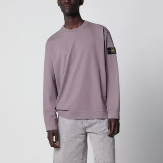 Stone Island Felpa oversize viola grigio in cotone