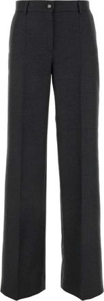 Dolce & Gabbana Wide Leg Tailored Broeken - Dames - Wijde Broeken - Grijs - S - Wol - Broeken