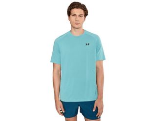 Under Armour UA Tech 2.0 Short Sleeve T-Shirts Mens T Shirt Blue Haze/Black : XL, Polyester