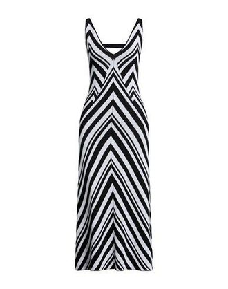 Farm Rio BLACK AND WHITE STRIPES KNIT MIDI DRESS