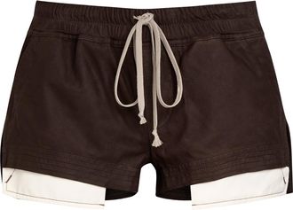 Rick Owens Fog Boxers Suede Shorts - Dark Brown - 38 (UK6 / XS)