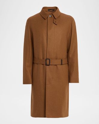 Dunhill Men & apos;s Balmacaan Camel Wool Coat