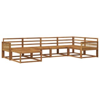 vidaXL Conjunto De Sof&aacute;s De Exterior 6 Pcs Natural Vidaxl