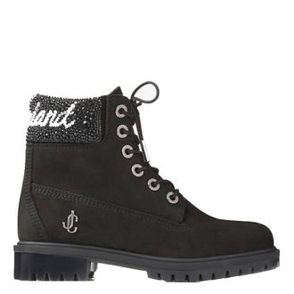 Jimmy Choo London X Timberland 6-Inch Crystal Cuff Boots, Size 5.5