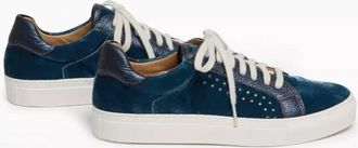 Penelope Chilvers Womens Paradise Velvet Metallic Trainer In Indigo/ink