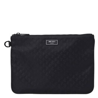 Jimmy Choo London Derek-N JC Embossed Nylon Clutch