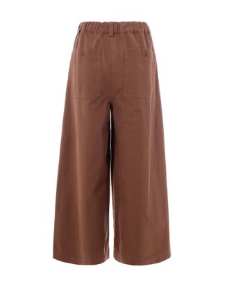 Max Mara Womens Cropped Trousers Tan Cotton