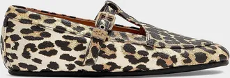 Ganni Leopard-Print Mary Janes