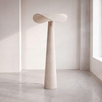 Maisons du monde L&aacute;mpara de pie de poli&eacute;ster con pantalla ligera, 178 cm