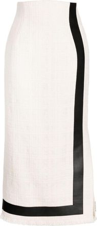 Mame high-waisted striped tweed skirt - women - Polycotton/Polyester/Viscose Satin/Nylon - 2 - White