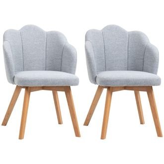 HOMCOM Sillas de comedor 58x60x82 cm gris