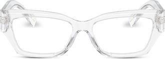 Dolce & Gabbana Eyewear transparent-design rectangle-frame glasses - women - Acetate - 53 - Neutrals