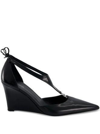 Coperni Pumps con zeppa e cinturino a T - Nero