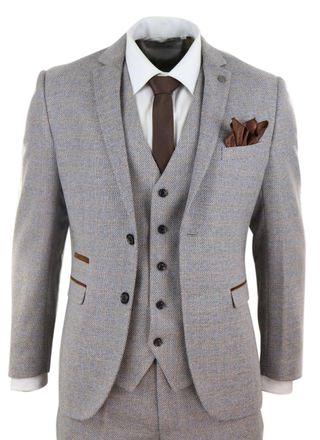 PAUL ANDREW Ralph 3 Piece Suit Tweed Check Vintage