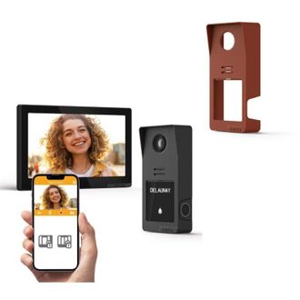 EXTEL Kit videocitofono cablato connesso Digital Connect + scocca terracotta